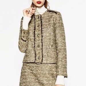 Zara | Jackets \u0026 Coats | Zara Metallic 